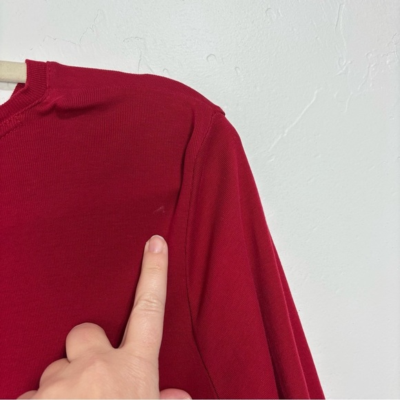 J.Jill Pima Crew Neck High Low Tee Long Sleeve Women's Small Cotton Basic - Picture 4 of 13